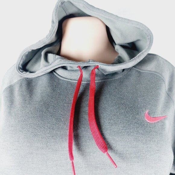 Nike Women's Grey Pink Dri-FIT Just Do It Lightweight Pullover Hoodie Size L - Picture 3 of 14